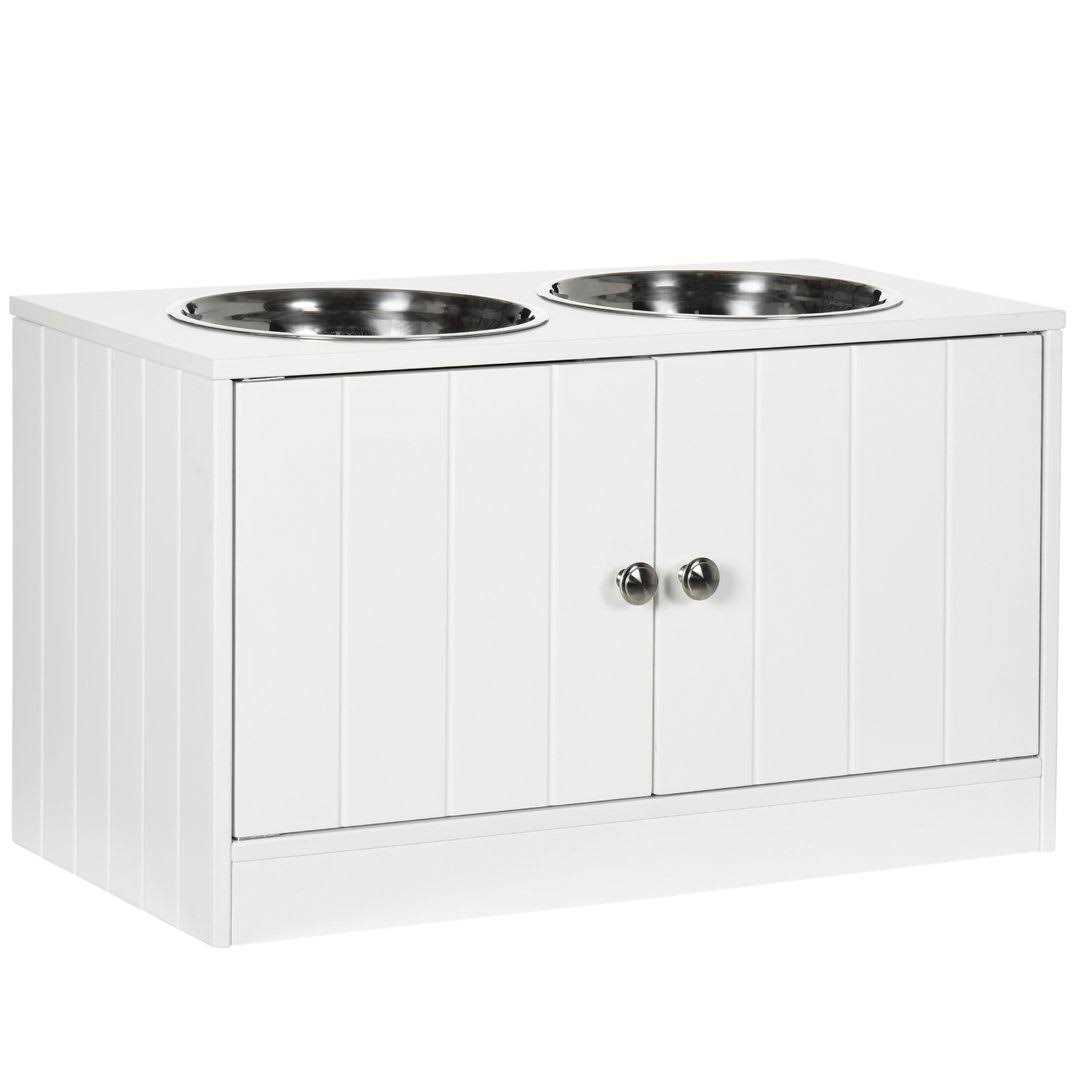PawHut Large Elevated Dog Bowls with Storage Cabinet Containing Large 44L Capacity - Pet Supplies online store