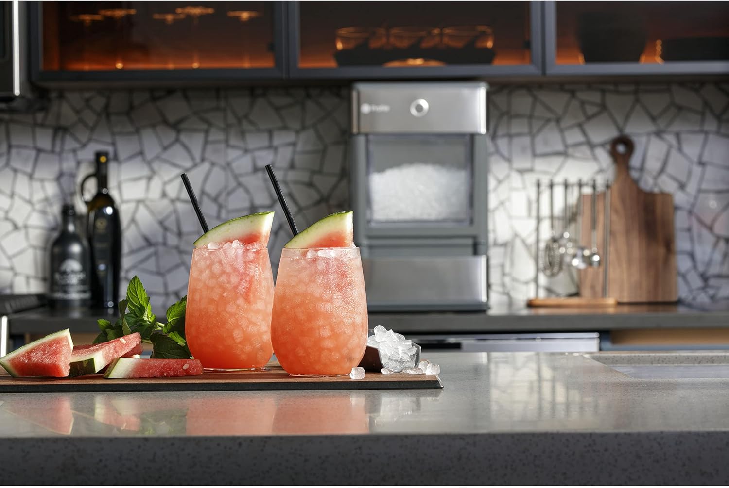 GE Profile Opal | Countertop Nugget Ice Maker | Portable Ice Machine Makes up to 24 lbs. of Ice Per Day | Stainless Steel Finish