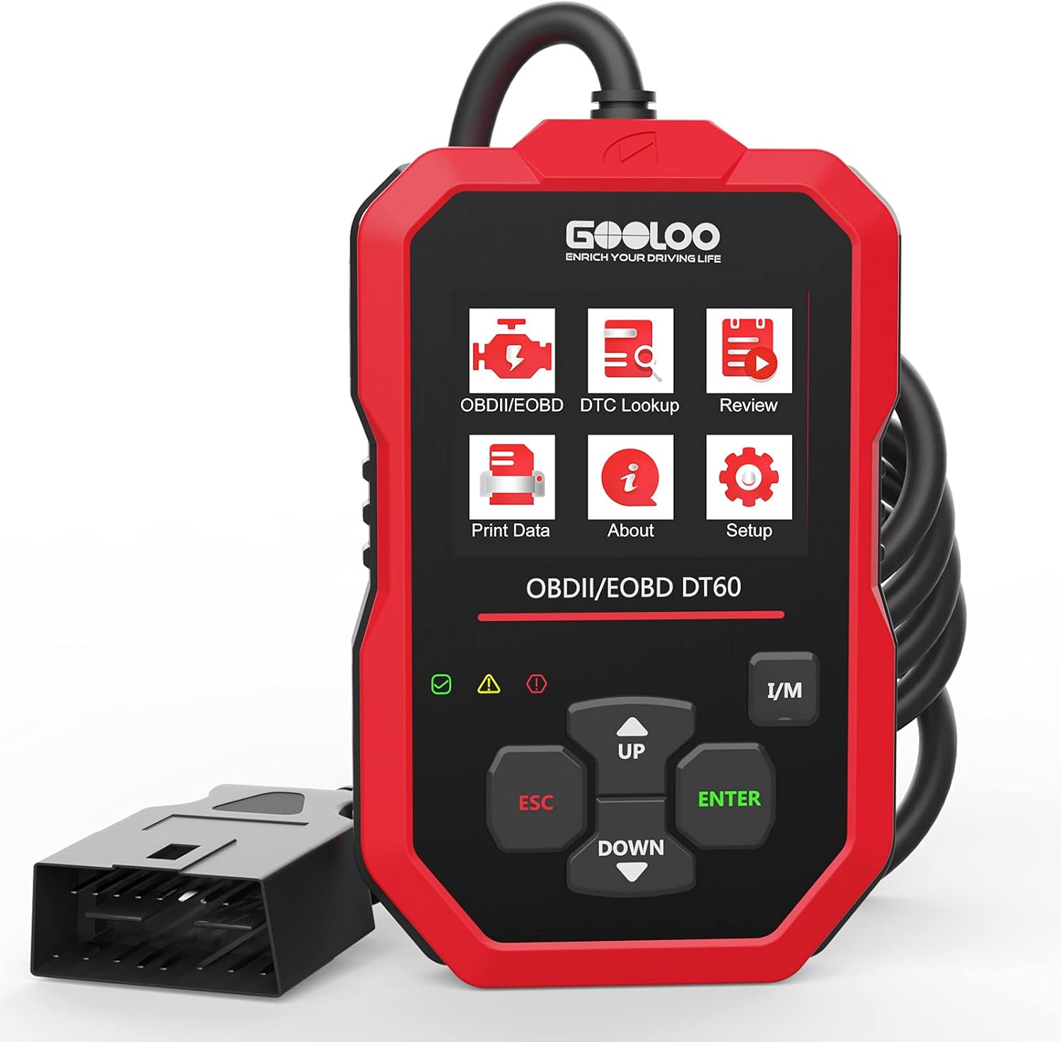 GOOLOO OBD2 Scanner Code Reader for Check Engine Light Car Diagnostic Tool Emission Analyzer , Auto Scan Tool DT60 for All OBDII Vehicles Since 1996 Pack of 2