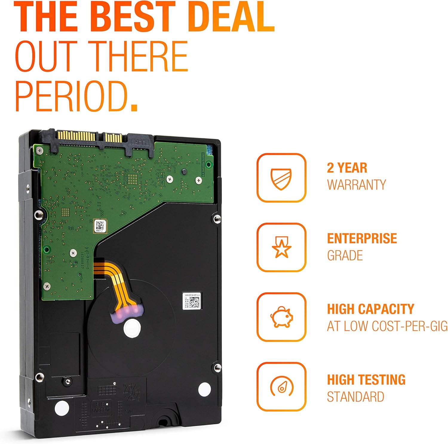 Seagate Enterprise Capacity 3.5 HDD 6TB 7200 RPM 512e SATA 6Gb/s 128MB-Cache 3.5-Inch Hard Disk Drive - ST6000NM0024 (Renewed)