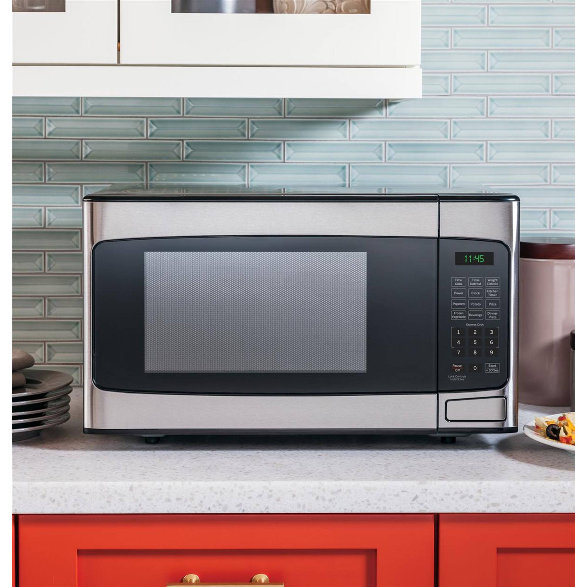 GE 1.1 Cu ft Countertop Stainless Steel Microwave Oven (Certified Refurbished)