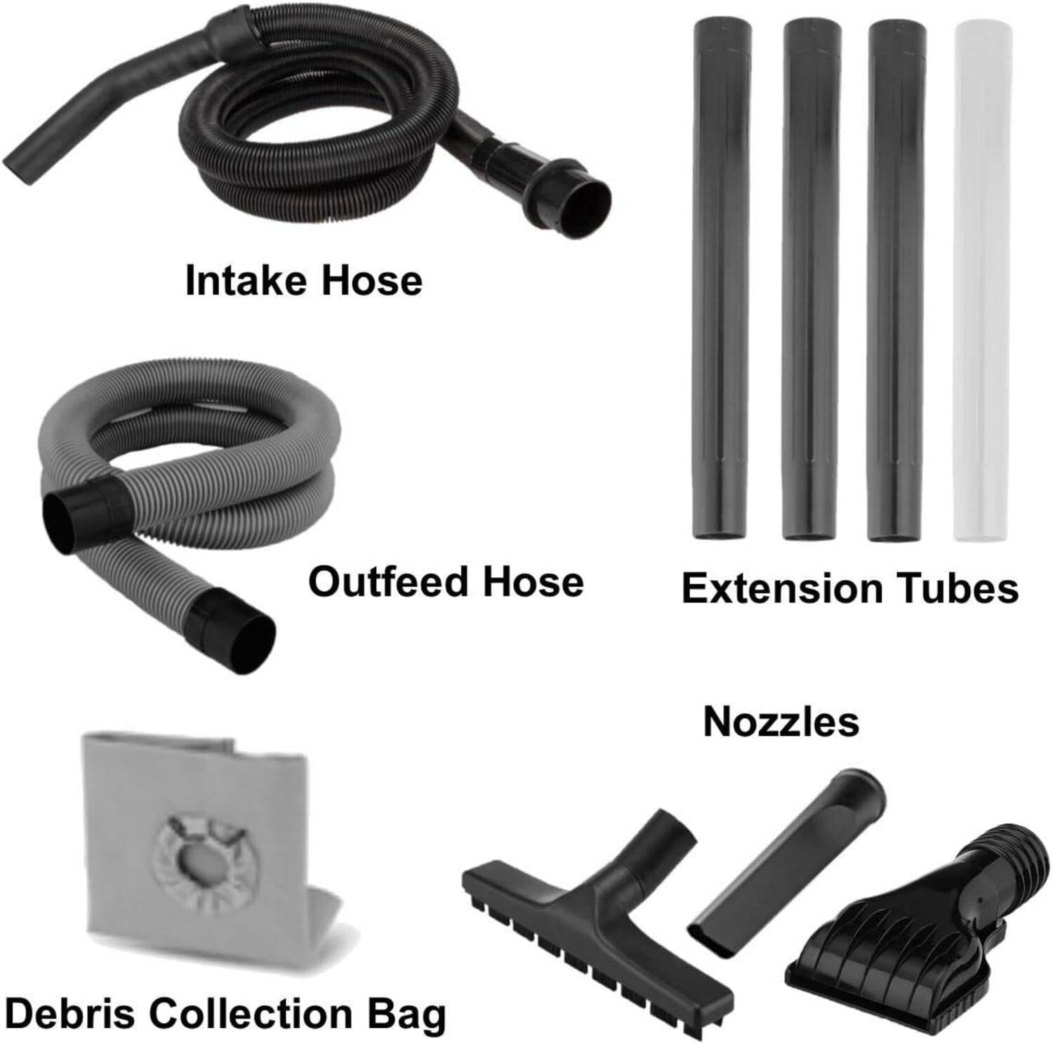 Half Off Ponds CleanSweep 1400 Pond Vacuum with a 13' Intake Suction Hose, 4 Extension Tubes, 3 Vacuum Nozzles, a 6.5 Foot Output Hose, and a Debris Collection Bag