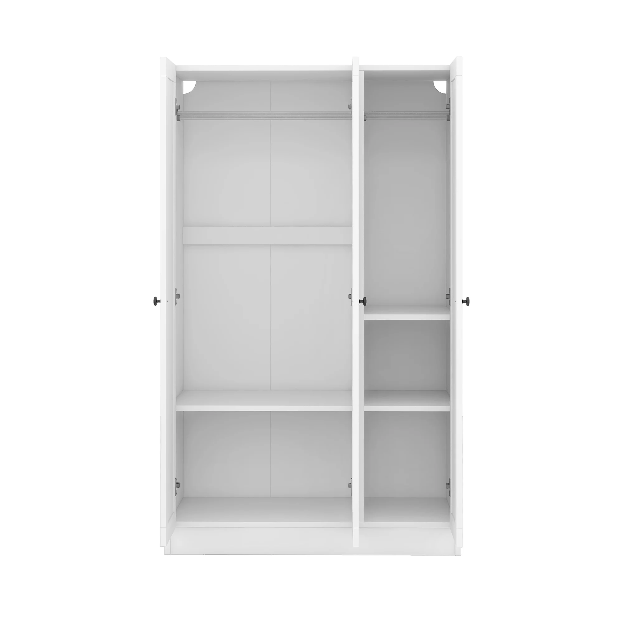 Modern Wood Wardrobe Closet with Doors Shelevs and Hanging Rail, Freestanding Armoires Storage Cabinet Organizer for Bedroom Gym School