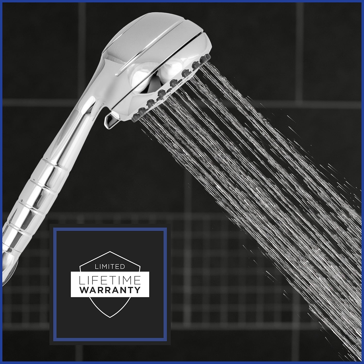 Waterpik High Pressure Powerpulse Massage Hand Held, 2.5 GPM, Chrome Detachable Shower head with 7 Spray Settings and 5' Hose, XRO-763 & Delta Shower Arm Diverter for Hand Shower, Chrome Pack of 2