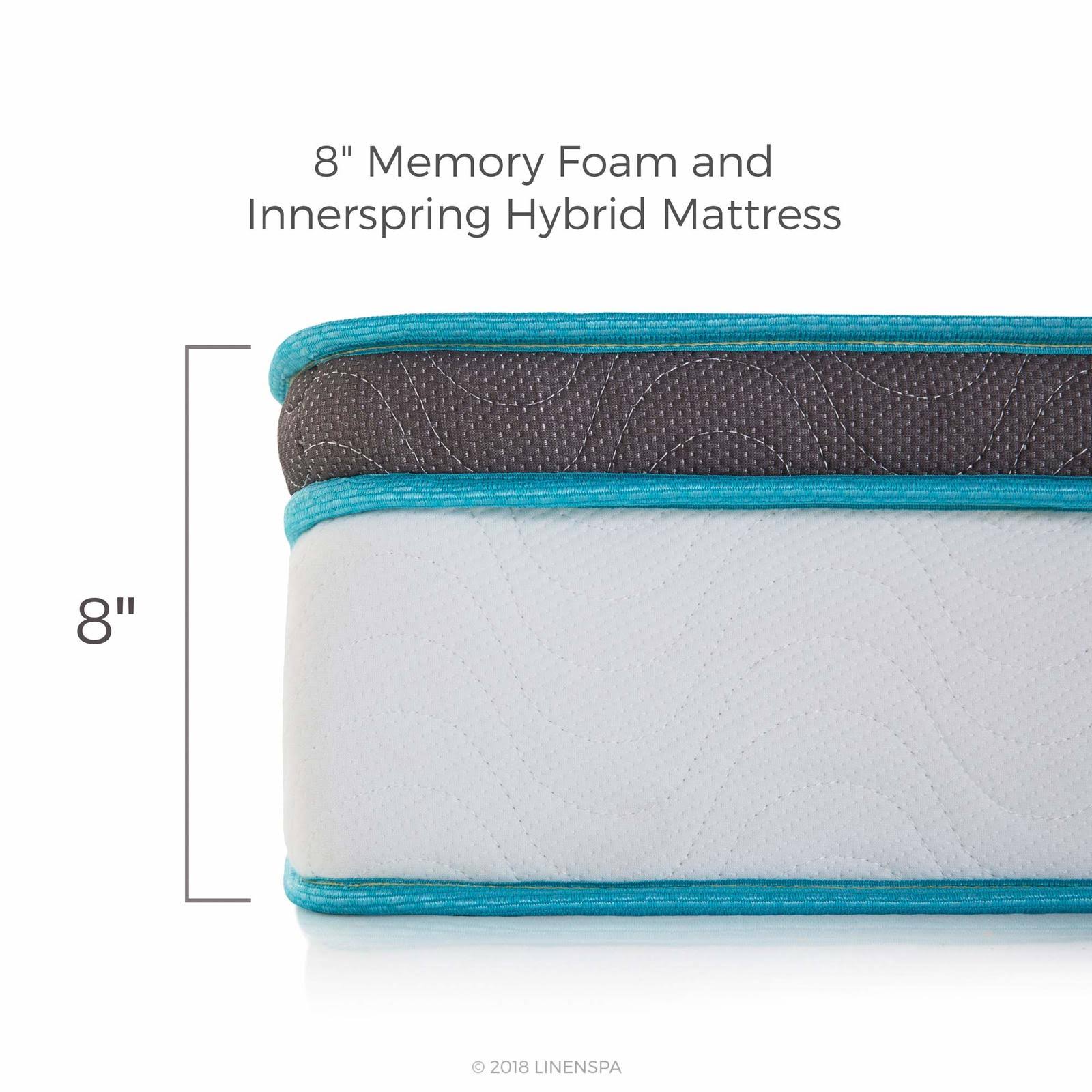 Linenspa 8 inch Memory Foam and Innerspring Hybrid Mattress - Twin XL