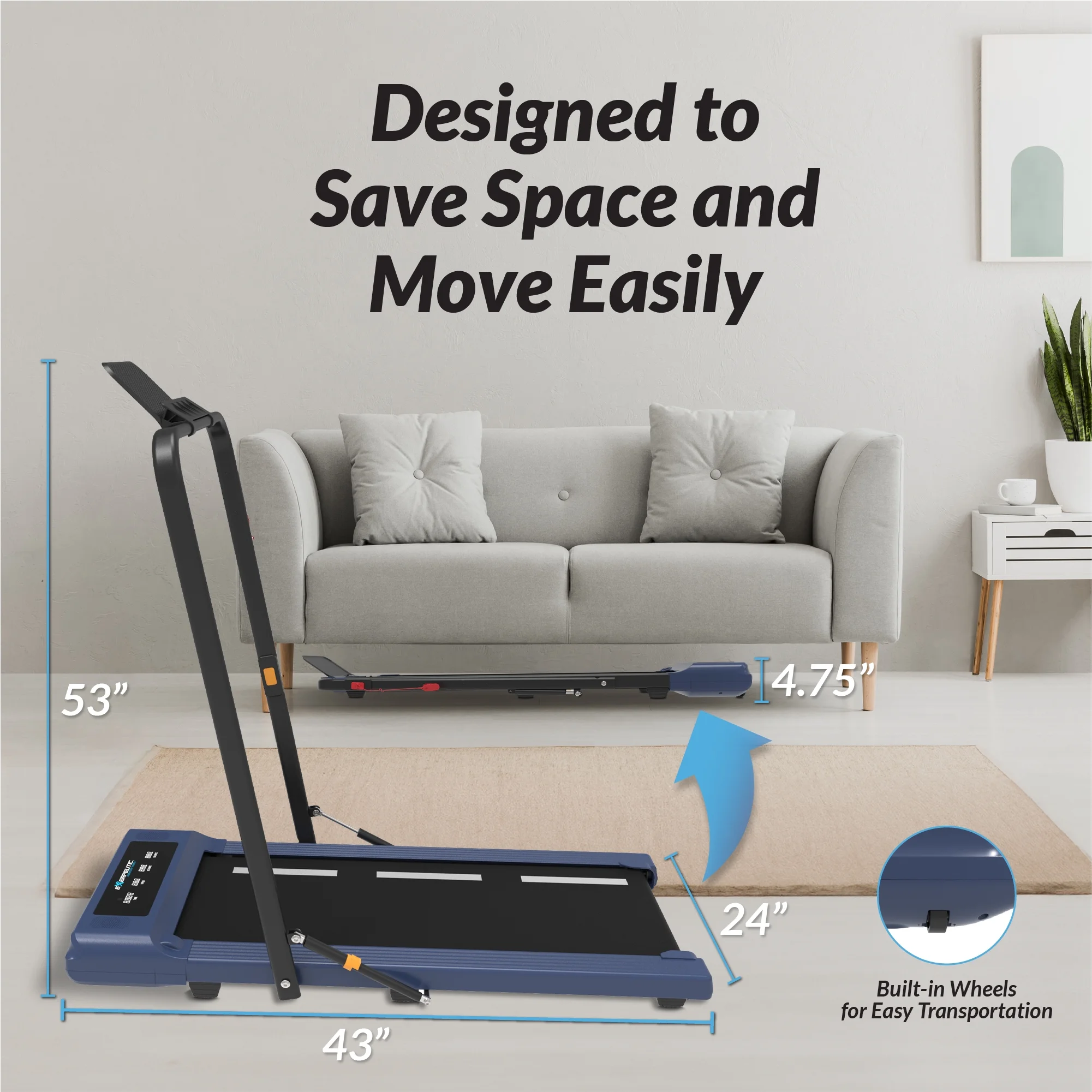 Exerpeutic TF1000 400 lbs. Weight Capacity Treadmill with Incline Options, Heavy Duty Belt and Pulse Monitoring