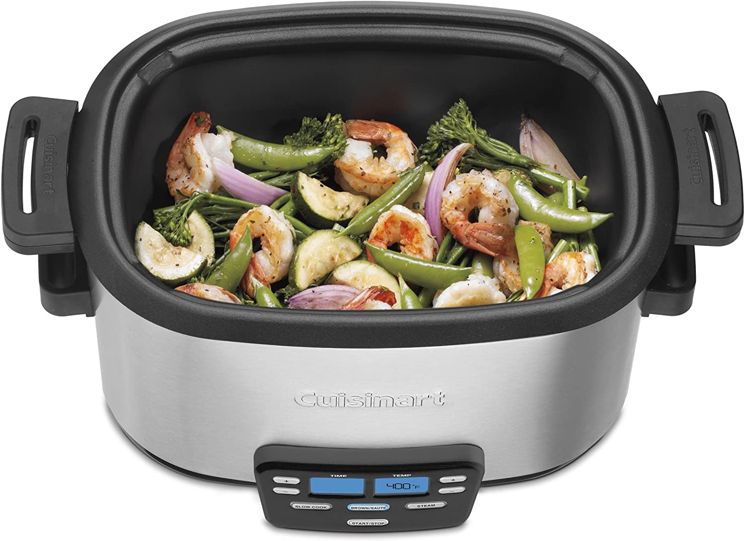 Cuisinart MSC-600 3-In-1 Cook Central 6-Quart Multi-Cooker: Slow Cooker, Brown/Saute, Steamer, Silver