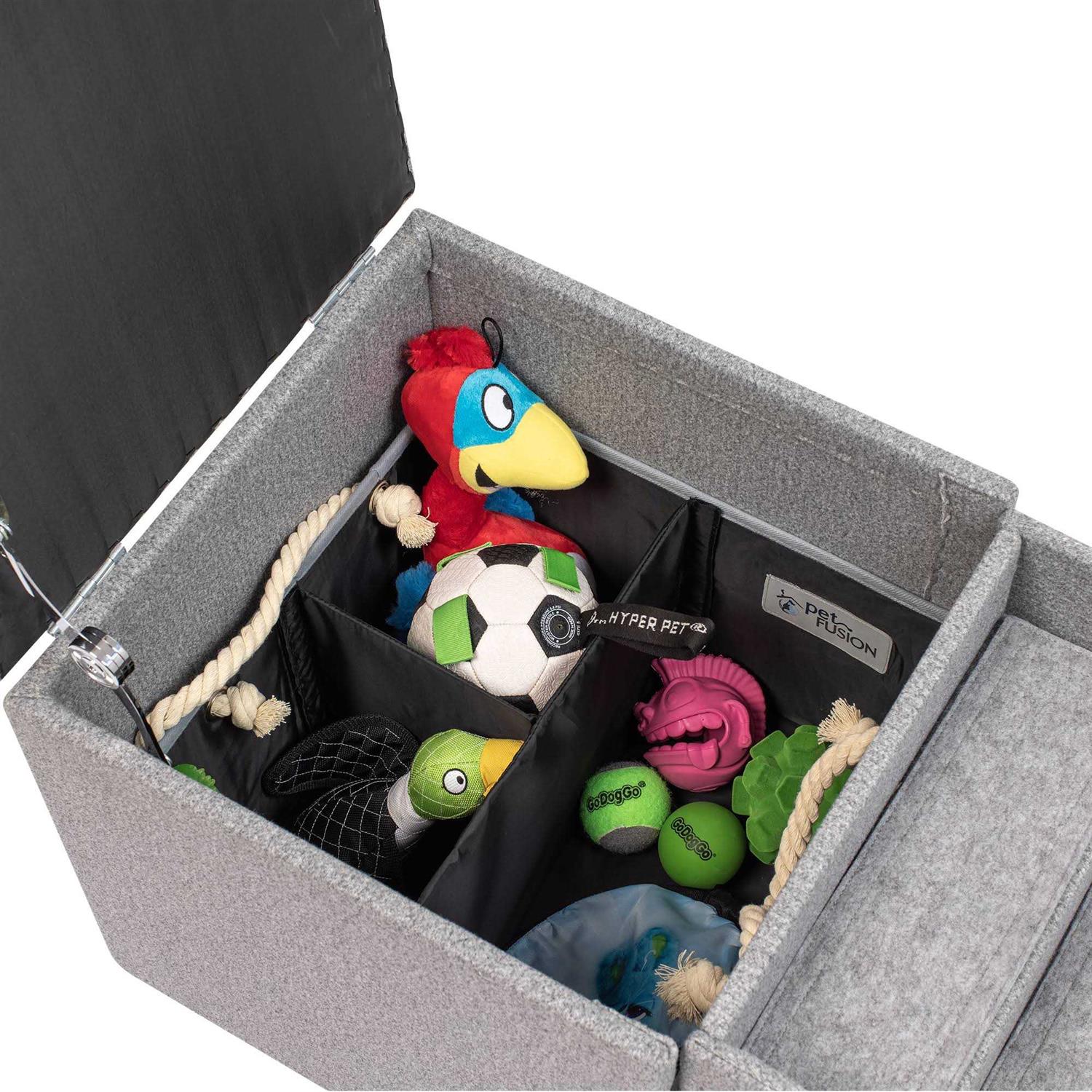 PetFusion Multi-Purpose Pet Stairs Foldaway Cat &amp; Dog Steps. Ottoman &amp; Dog Toy Basket &amp; Storage - Pet Supplies online store