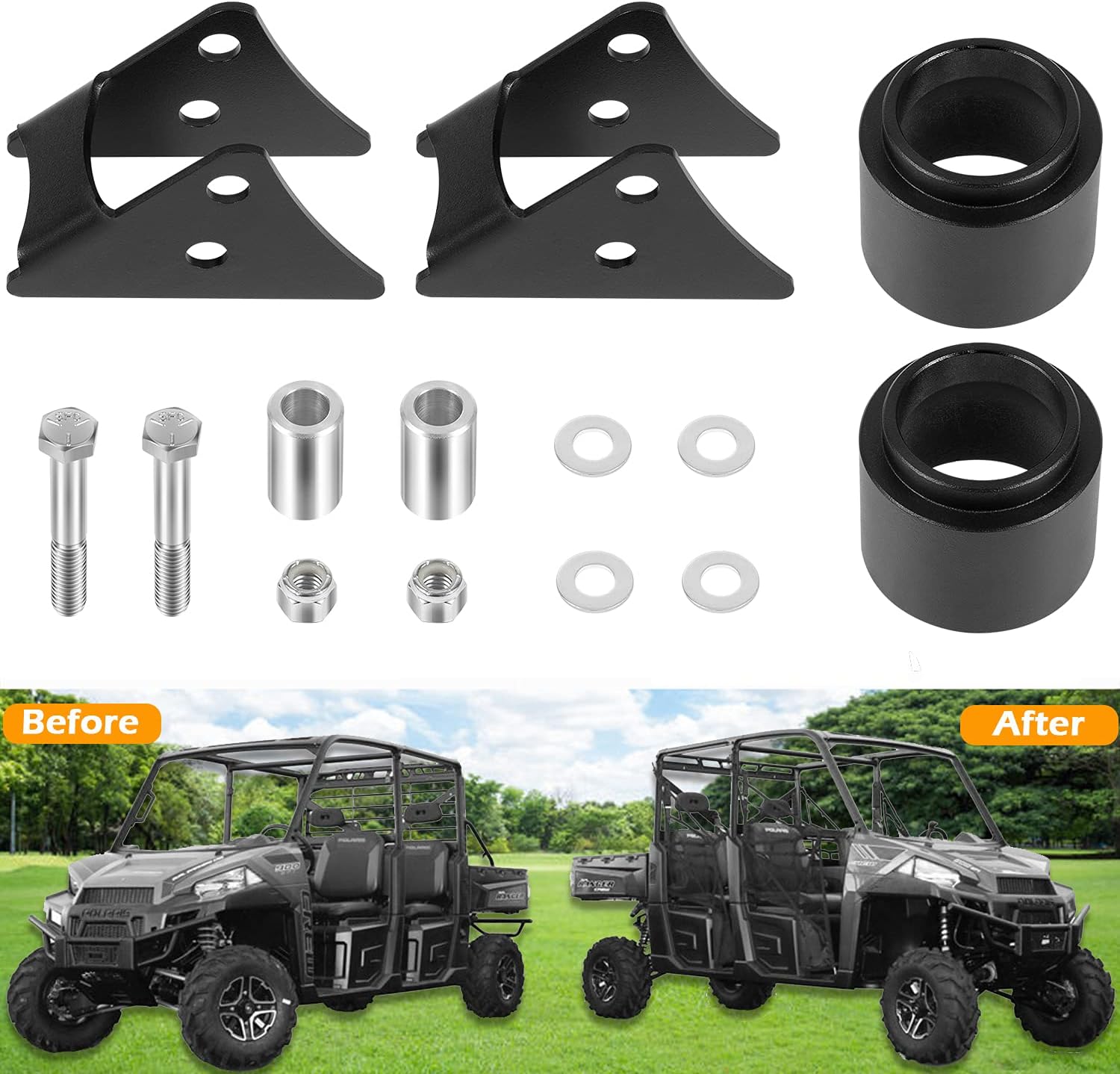 2.5'' Lift Kit UTV Front & Rear Suspension for Polaris Ranger 500/570/CREW Midsize 2014 2015 2016 2017 2018 2019 2020 2021 Pack of 2