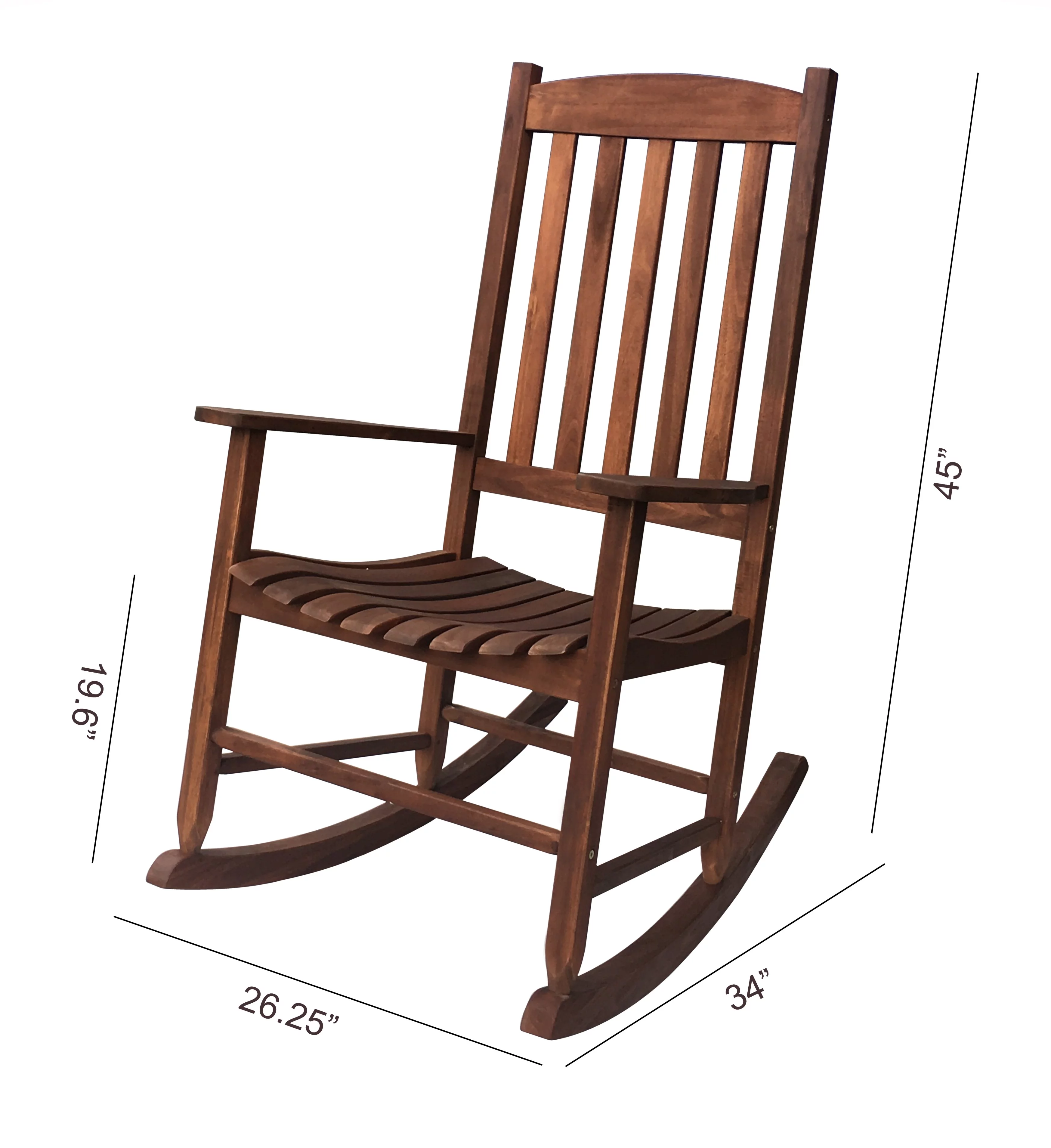 Mainstays Outdoor Wood Porch Rocking Chair, White Color, Weather Resistant Finish
