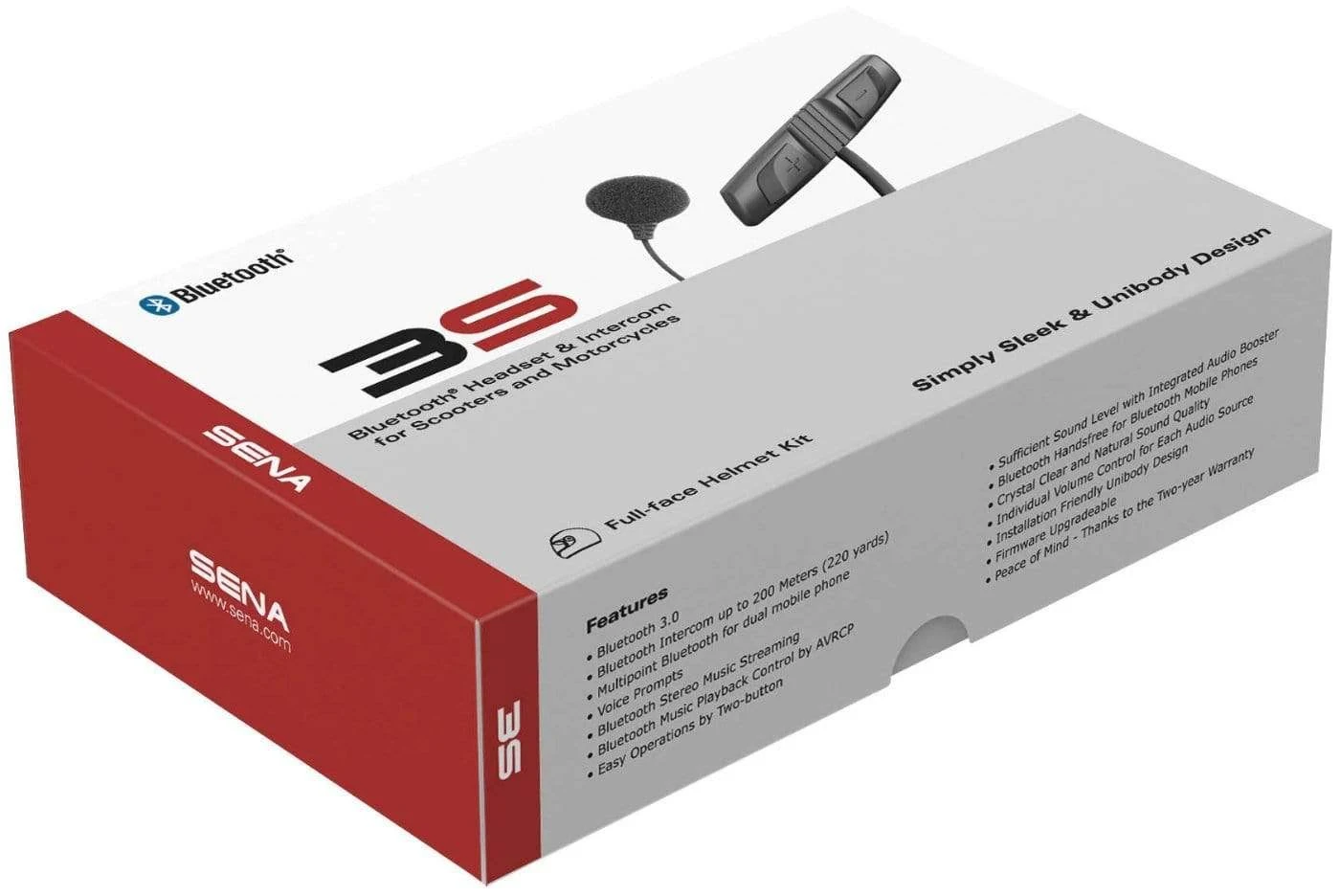 Sena 3S-W Bluetooth Headset - Wired Microphone