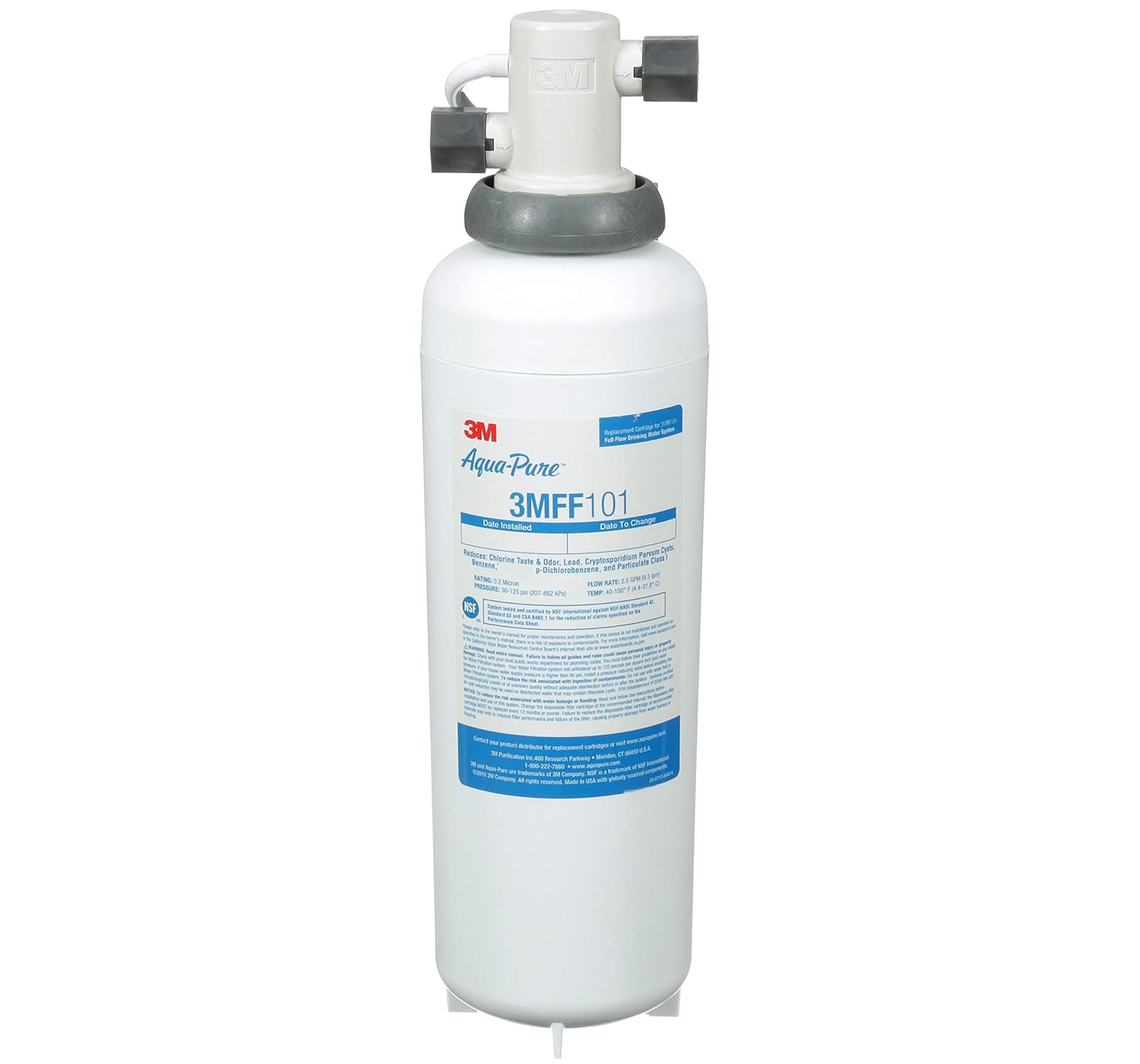3M Aqua-Pure Under Sink Full Flow Drinking Water Filter System 3MFF100 and Replacement Filter 3MFF101
