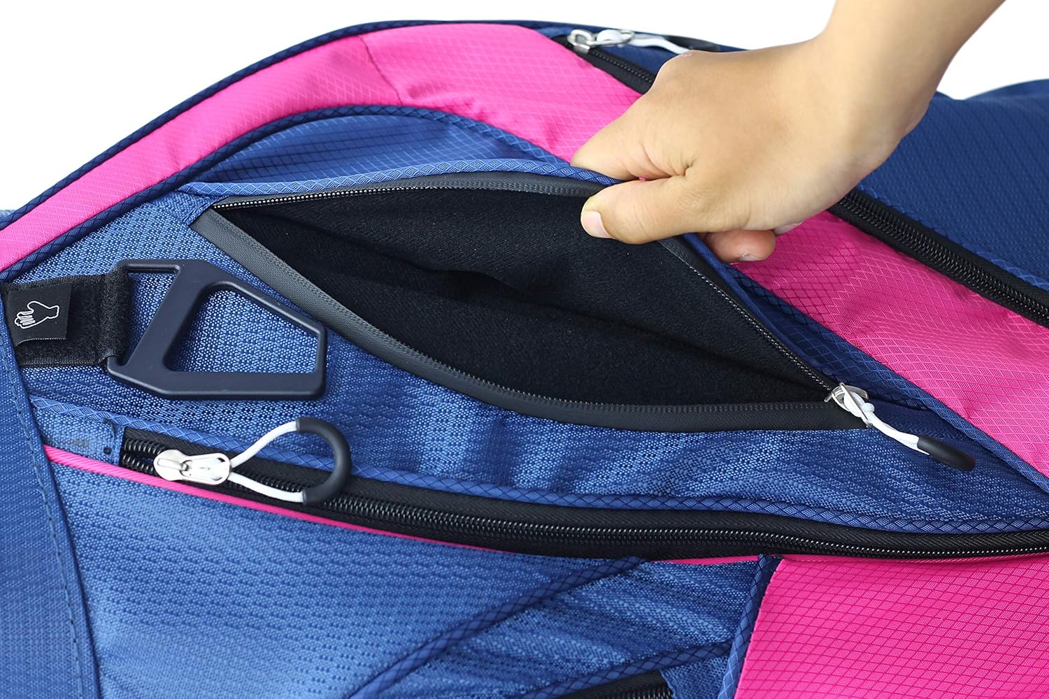 Majek Premium Ladies Navy Blue Pink Golf Bag 9.5 inch 14-Way Friendly Separator Top with Putter Sleeve