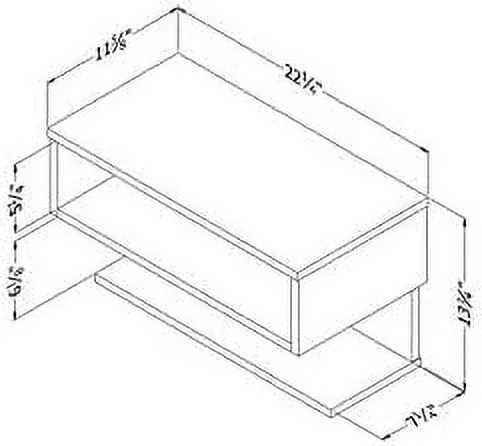 Floating Nightstand Table With Drawer For Bedroom, Small Bed Side Table With Open Storage Space, Dark Grey
