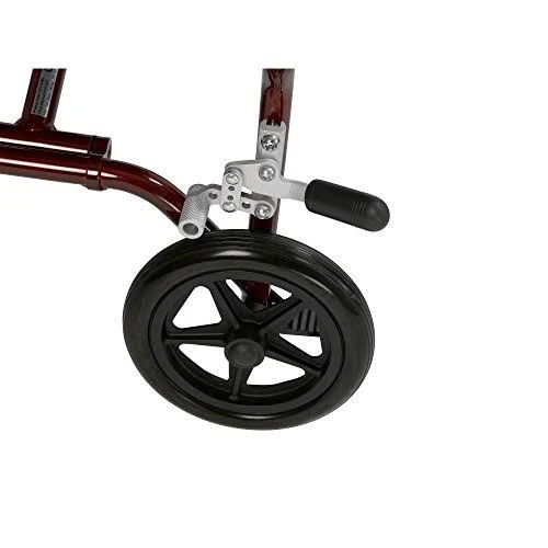 Drive Medical Fly Lite Ultra Lightweight Transport Wheelchair, Red Frame, 19x22