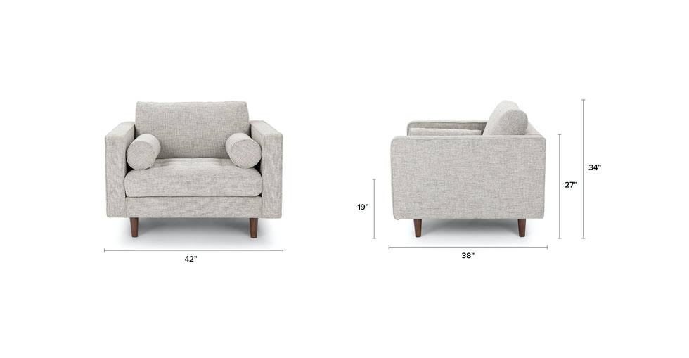 Ivory Tufted Chair with Bolsters | Article Sven Modern Furniture