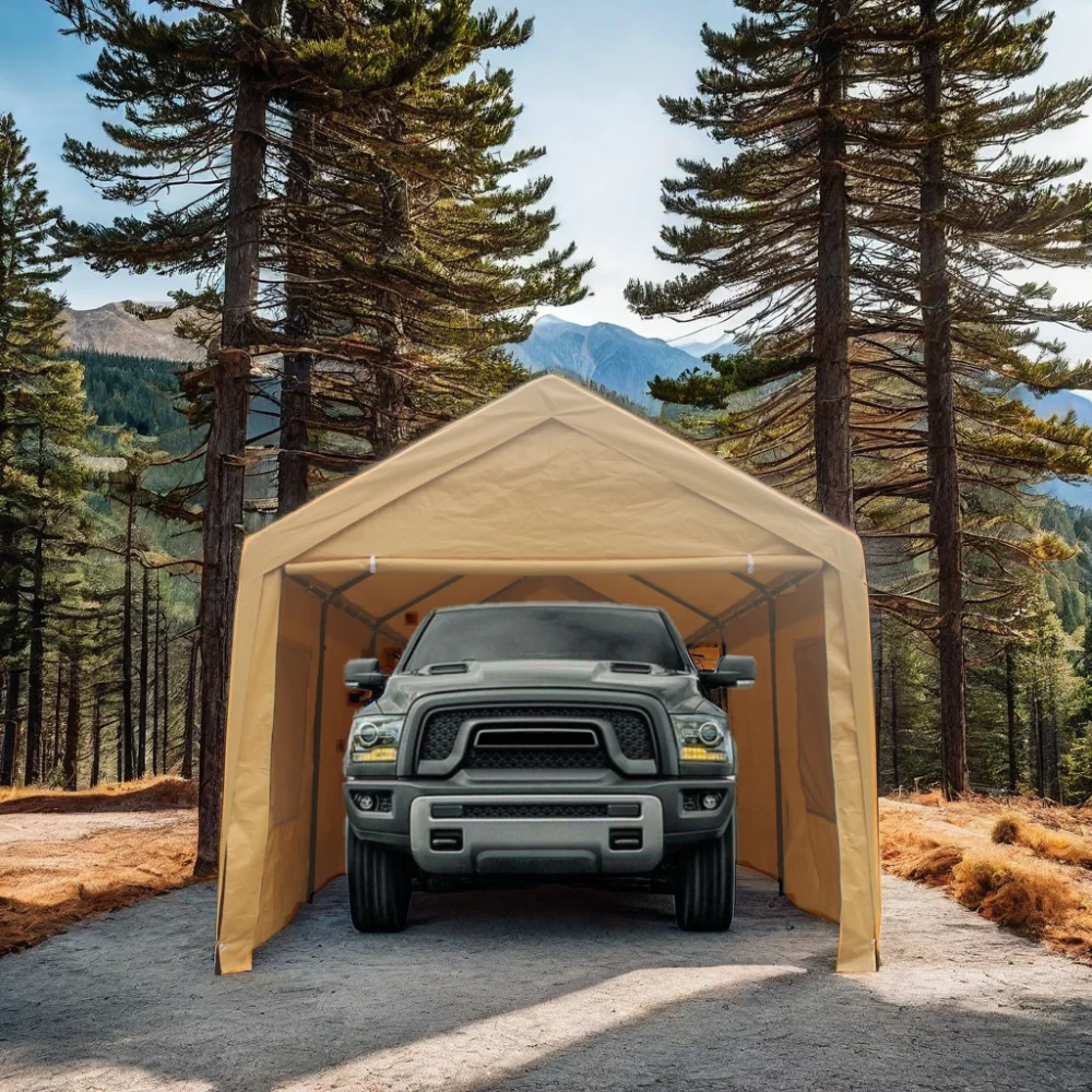 Homiyad 12X20ft Heavy Duty Outdoor Portable Garage Ventilated Canopy Carports - Curated Treasures Market