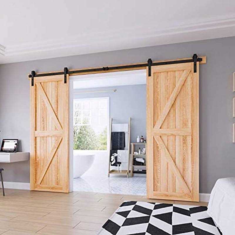 EaseLife 8 ft Double Door Sliding Barn Door Hardware Track Kit Pulley,Heavy Duty,Slide Smoothly Quietly,Easy Install - Shop Hardware Tools Online Store