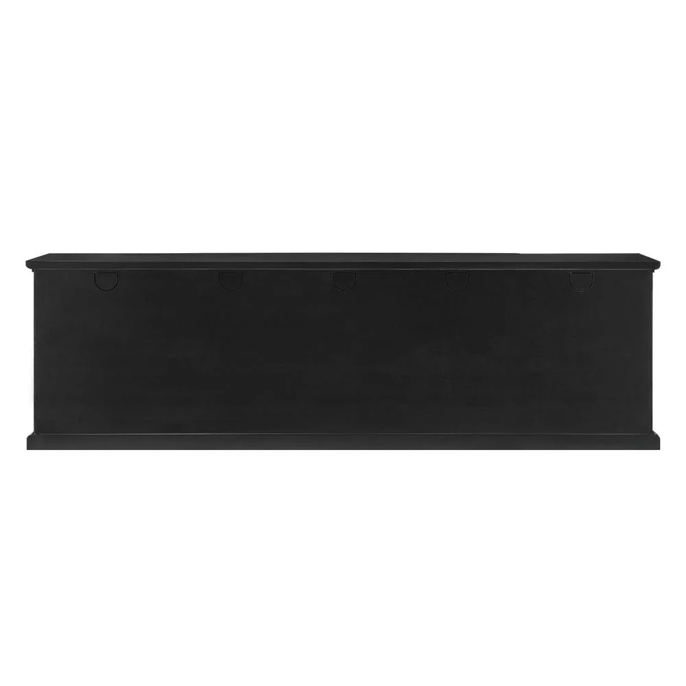 80" 2 Door Transitional Wood Breakfront Console - Black