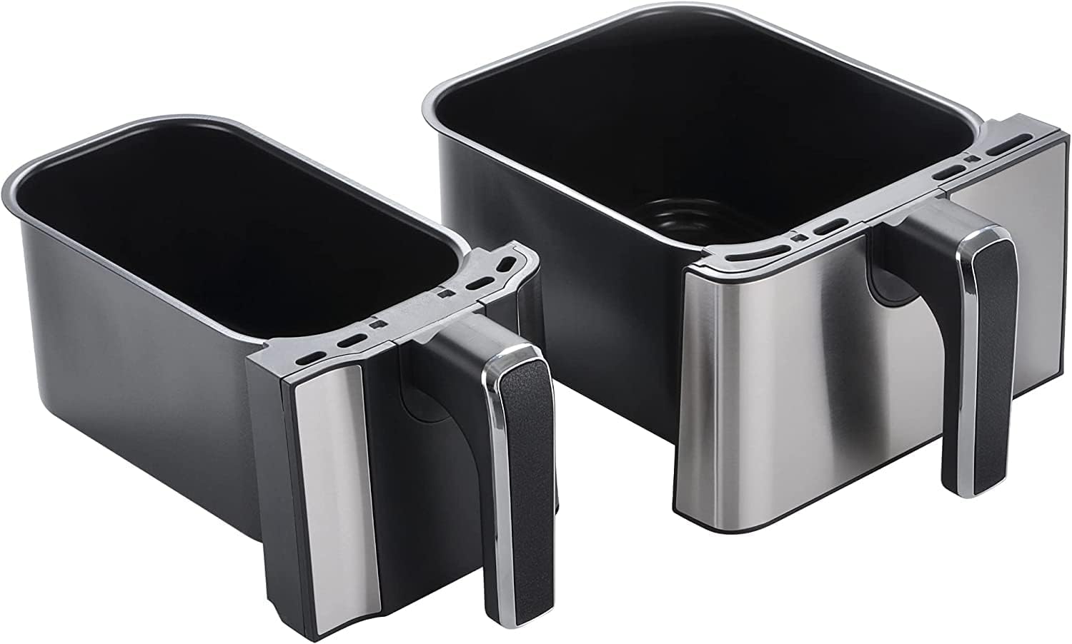 TRU Dual Zone Air Fryer, 9.0 Quarts, Temperature Control, Black and Stainless Steel