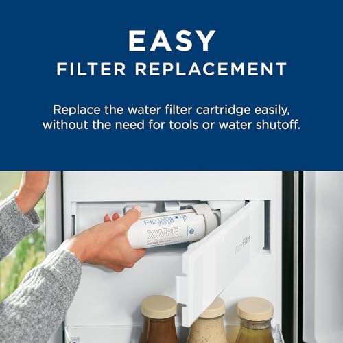 GE XWFE Refrigerator Water Filter, Genuine Replacement Filter, Certified to Reduce Lead, Sulfur, and 50+ Other Impurities, Replace Every 6 Months for Best Results, Pack of 1