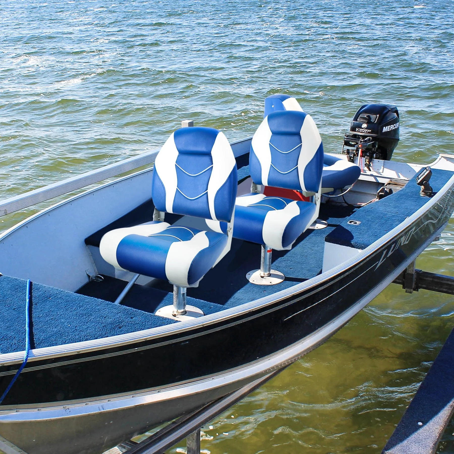 NORTHCAPTAIN S1 Pro Premium High Back Folding Boat Seat,Stainless Steel Screws Included,Charcoal/Black(2 Seats)