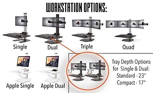 Stand Steady Winston Workstation Triple Monitor Mount Sit-Stand Desk (Innovative WNST-3) | Three Monitor Standing Desk Workstati