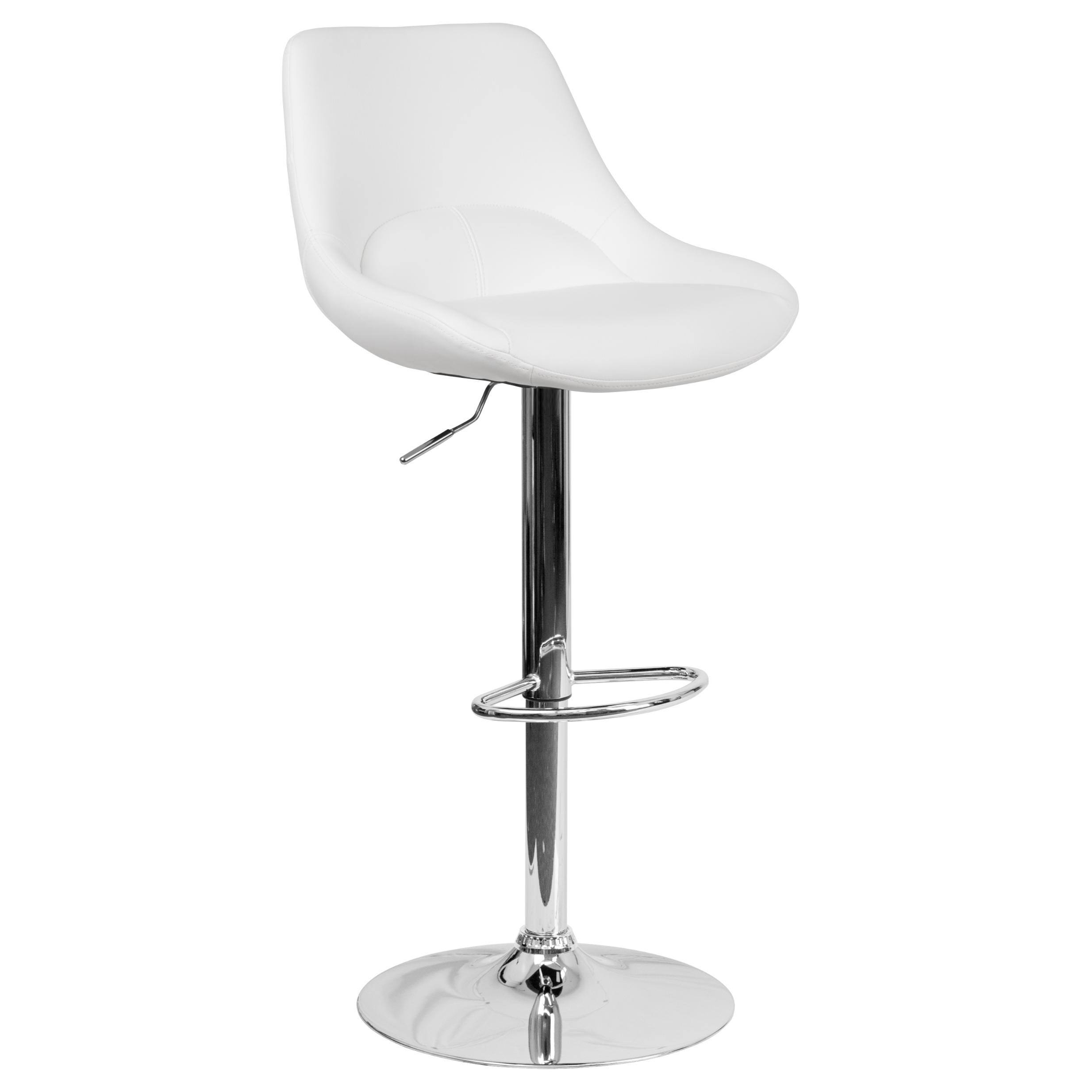 Flash Furniture Contemporary Black Fabric Adjustable Height Barstool with Chrome