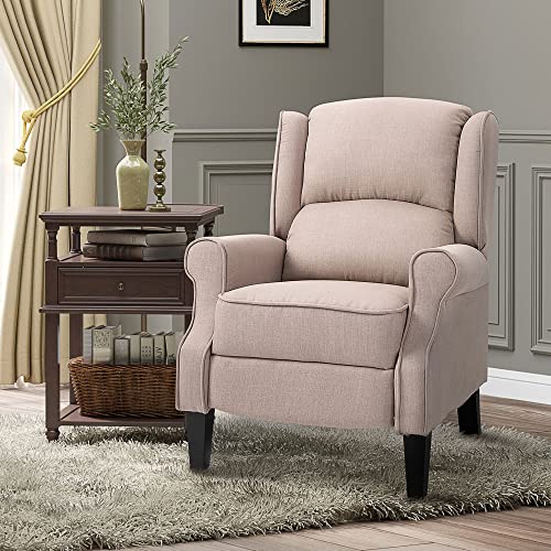 HOMCOM Vibration Massage Recliner Chair for Living Room with Heat, Wingback Single Sofa, Modern Suede Fabric Push Back Reclining Chair with Footrest, Side Pocket, Black