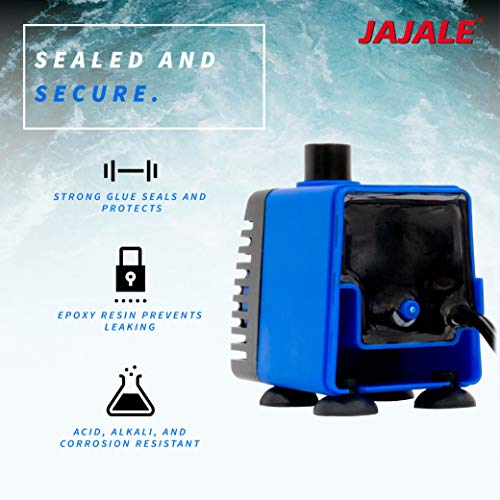 JAJALE Submersible Water Pump Ultra Quiet For Pond,Aquarium,Fish Tank,Fountain,Hydroponics
