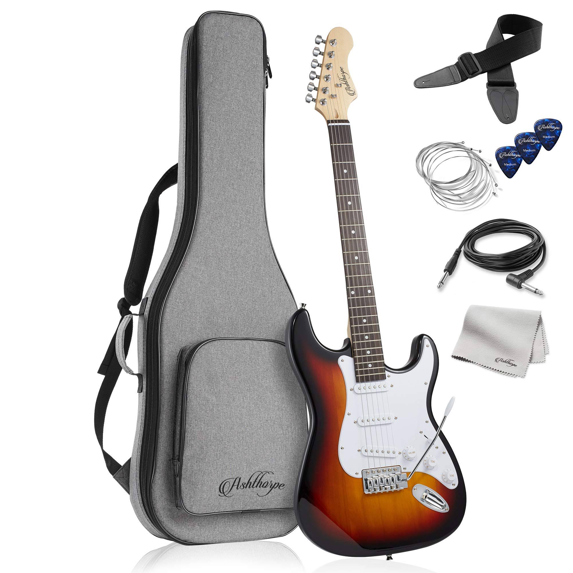 39-Inch Electric Guitar Bundle Sunburst-White