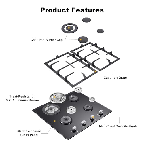 Amzgachfktch Black Gas Cooktop