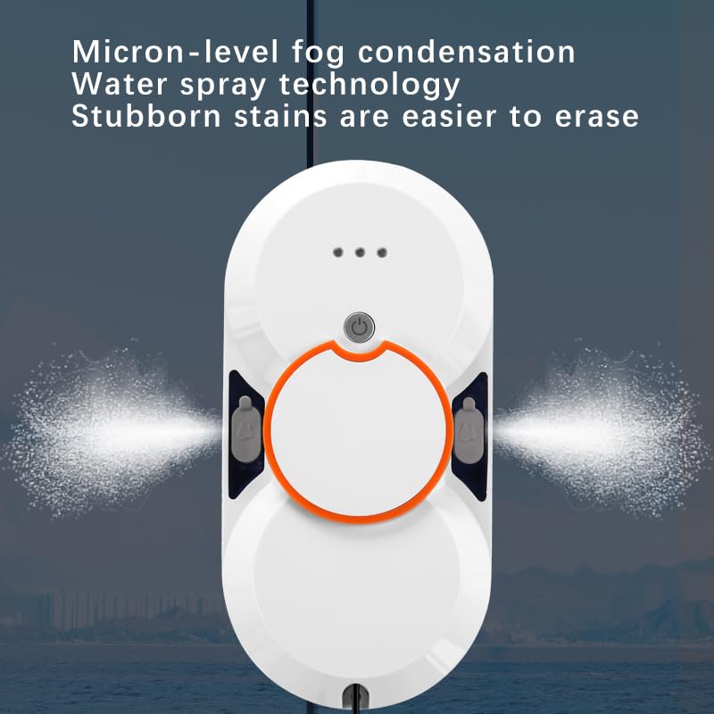 Smart Window Cleaning Robot with Double Automatic Water Spray and 5600Pa Suction Power,Window Cleaner Robot for high Windows Tiles Glass Door Inside Outside
