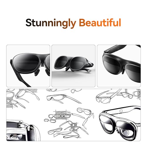 Rokid AR Joy Pack 2 AR Glasses, Smart Glasses Max 2 with Station, 360 Micro-OLED Display, Google Play, Media Streaming, HDCP Support & Cloud Gaming, Console, Android, Windows Compatible