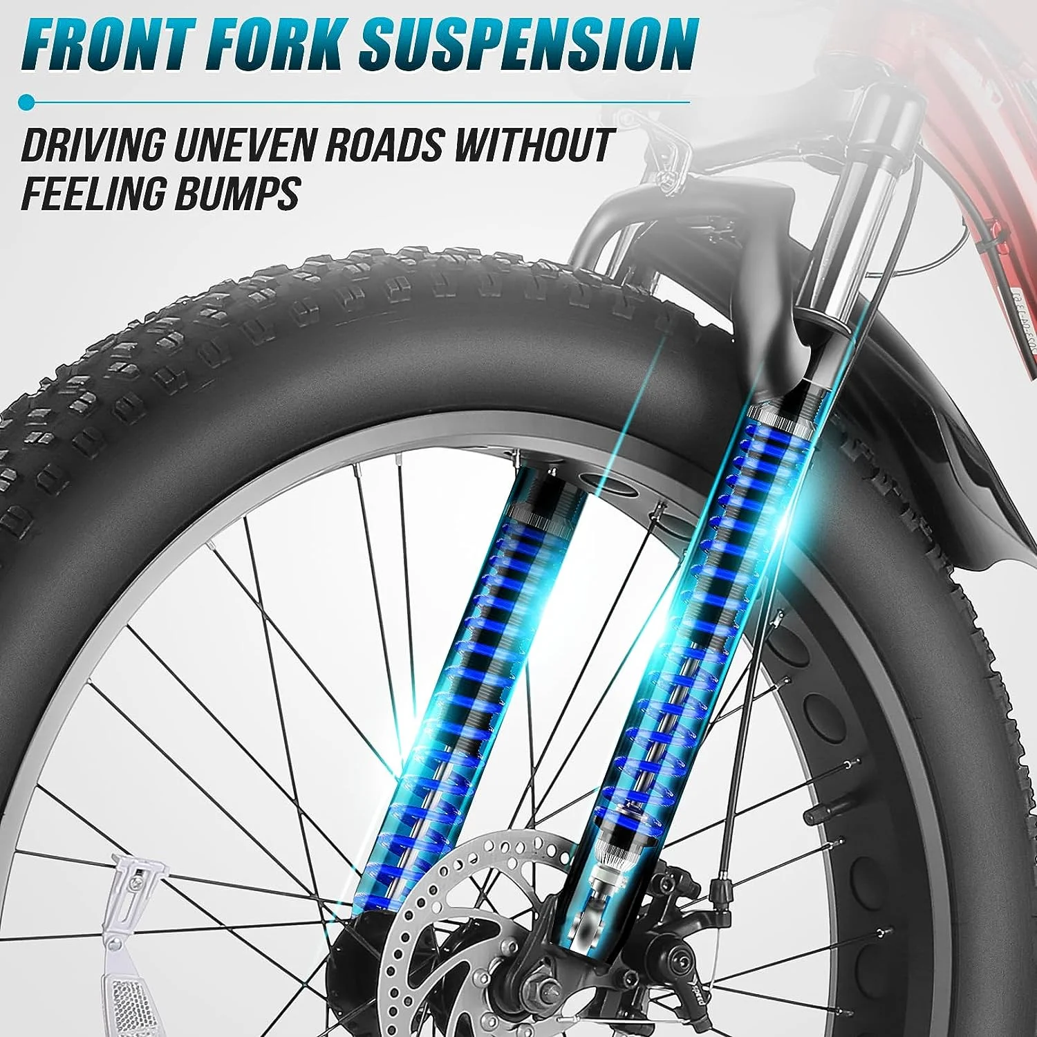 Vivi Electric Bike 26 x 4.0 Fat Tire Electric Bike 500W All Terrain Electric Bike 50 Miles Long Range Electric Mountain Bike Beach Bike Snow Bike