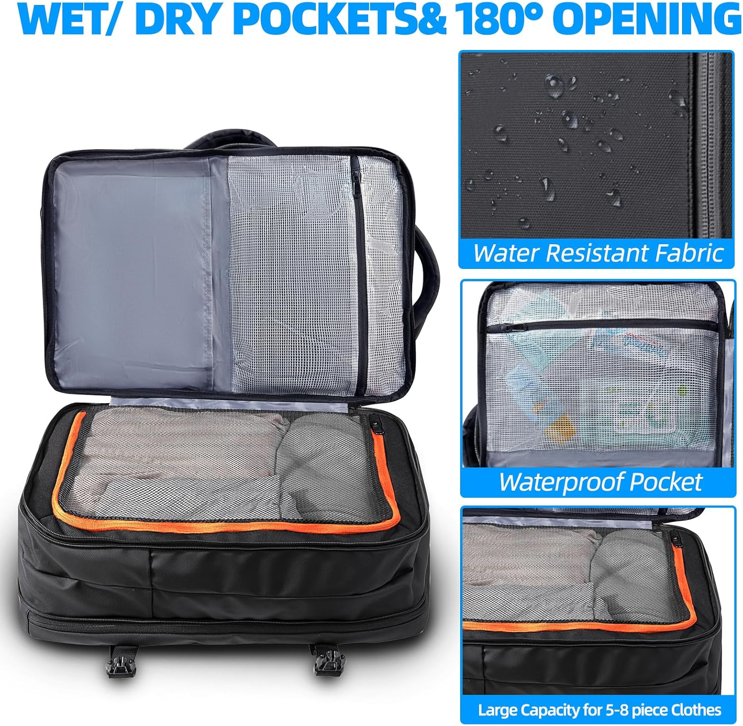60L Airback Backpack, Vacuum Bags & Travel Backpack Expandable Flight Approved Carry on Backpack Luggage Organizer Space Saver