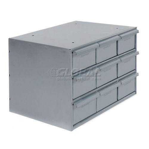 Durham 004-95 Modular 9 Drawer Steel Storage Cabinet- Gray