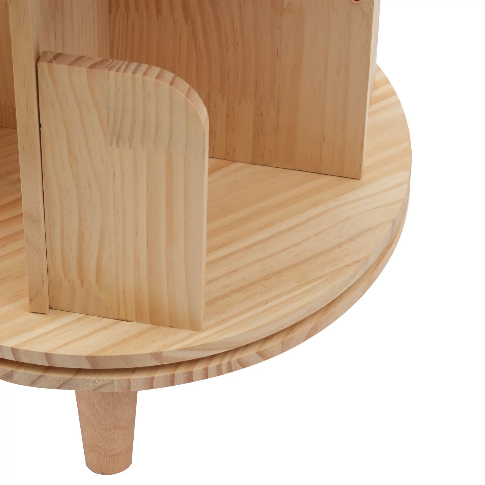 3 Tiers 360° Rotating Bookshelf Wood Bookcase Storage Shelf Freestanding Display Rack - Curated Treasures Market