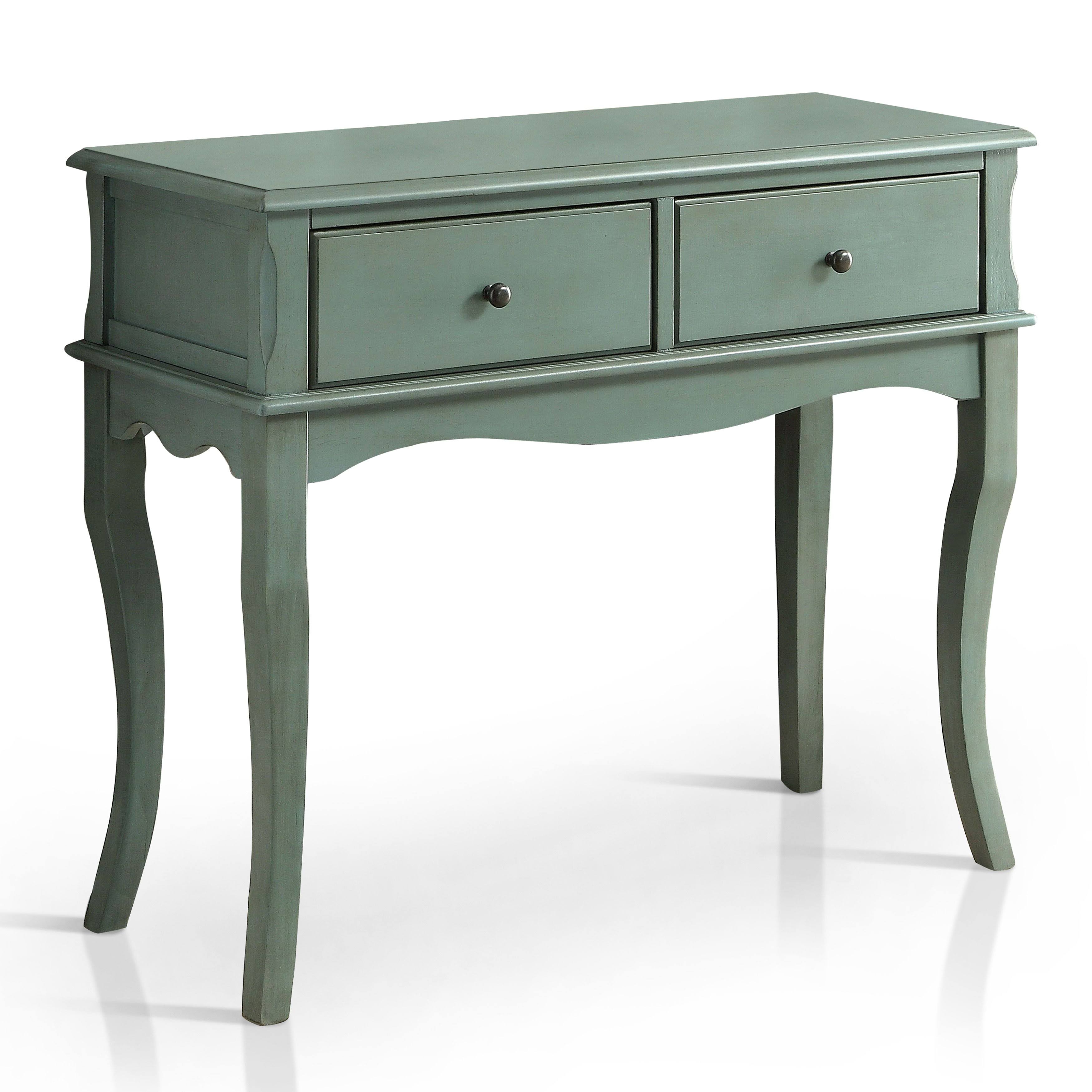 Aneissa 2 Drawer Hallway Cabinet Transitional Style - Antique Teal