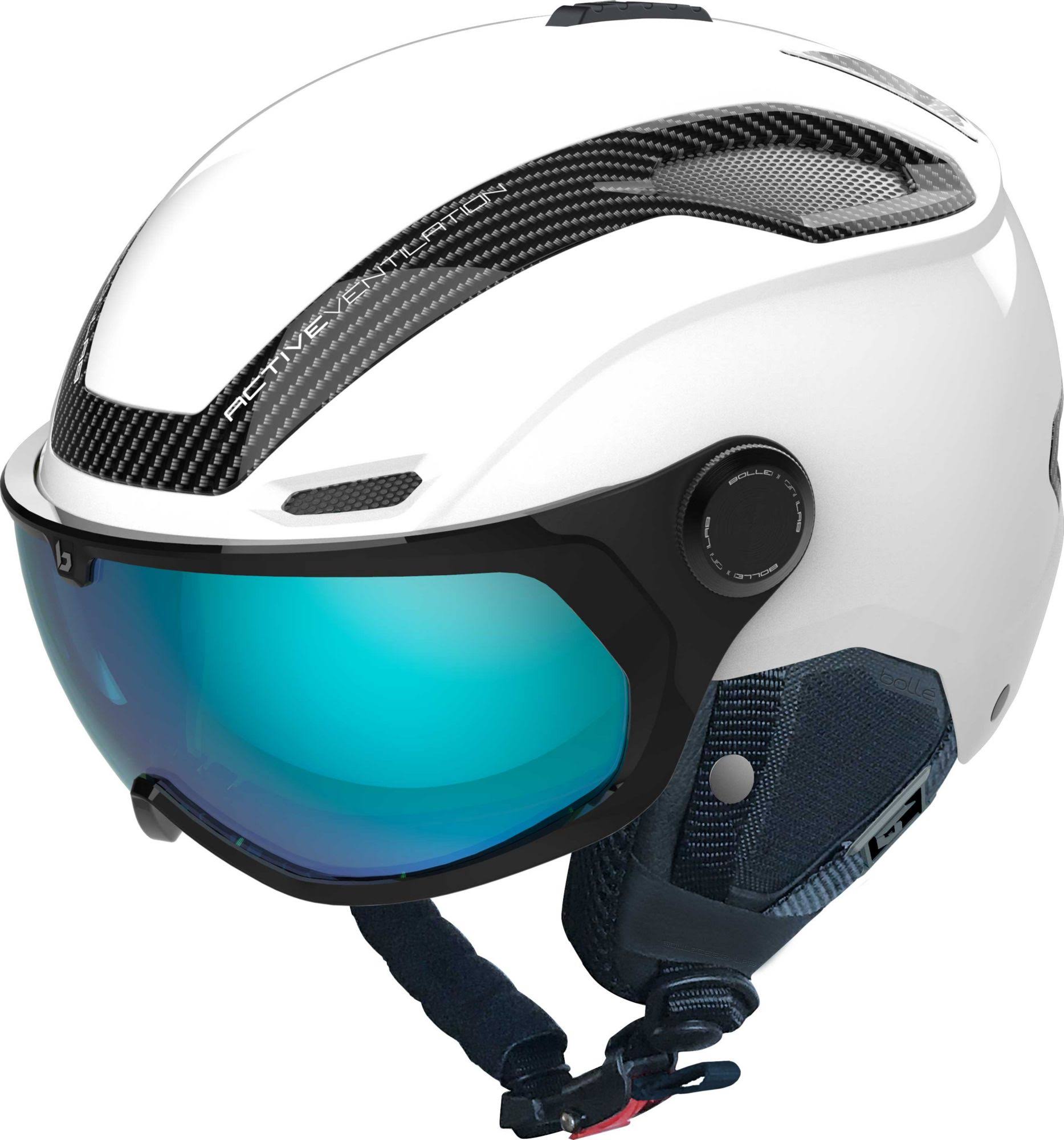 Bolle V-Line Carbon Ski Helmet (White Matte Phantom Blue cat1-3)