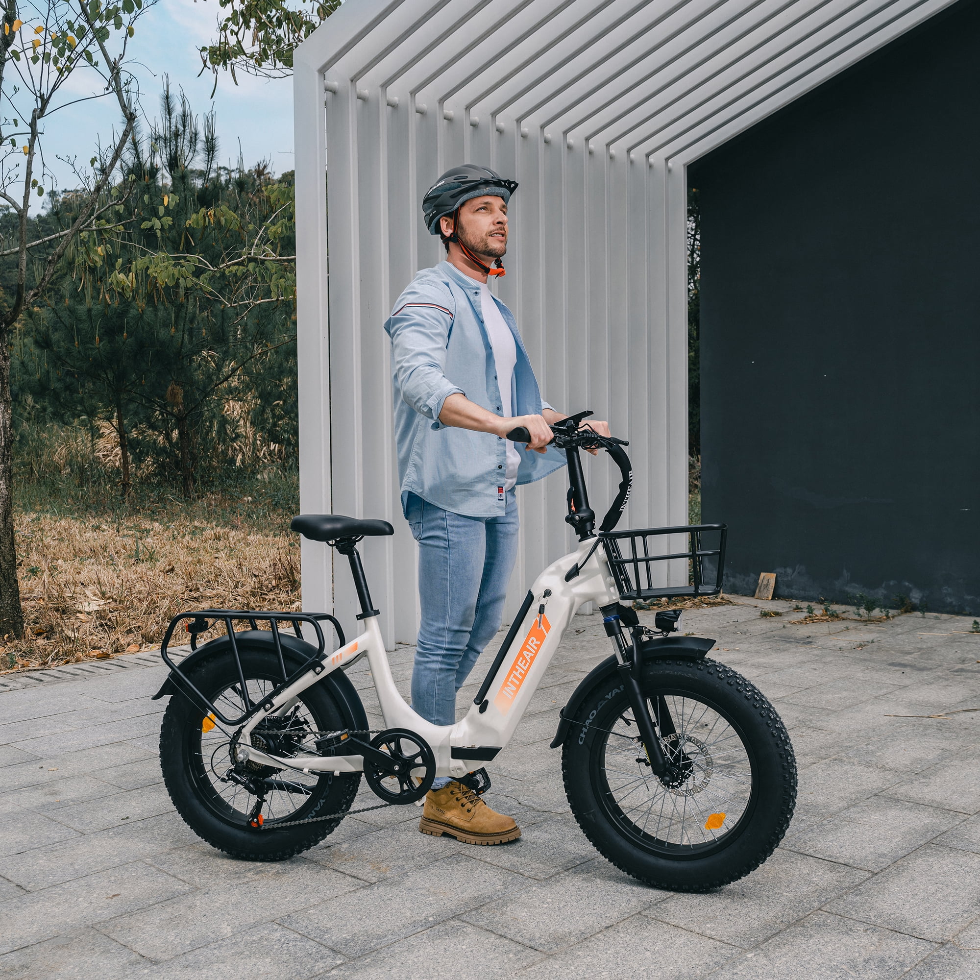 INTHEAIR Ranger Electric Bike, Adults Foldable Ebike for Adults 20 x 4.0 Fat Tire Step Thru Electric Bicycle with 750W Motor, 48V 13AH-Black