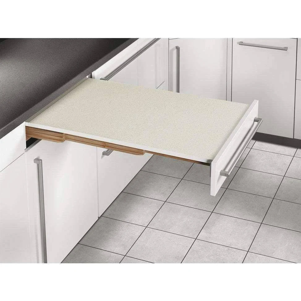 Hafele Pull-Out Table System, for Kitchen Cabinets, 100 kg - White/Gray Dotted