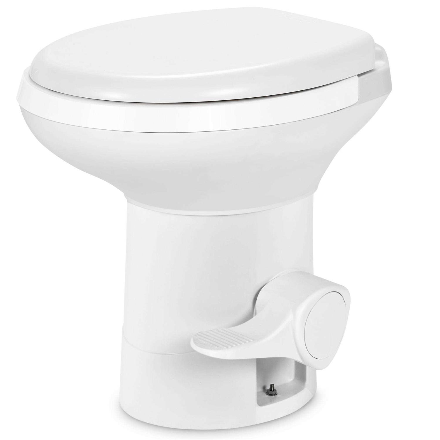 Dextrus Portable RV Toilet with Pedal Flush Gravity Flush Toilet High Profile for Caravan Travel - Shop Hardware Tools Online Store