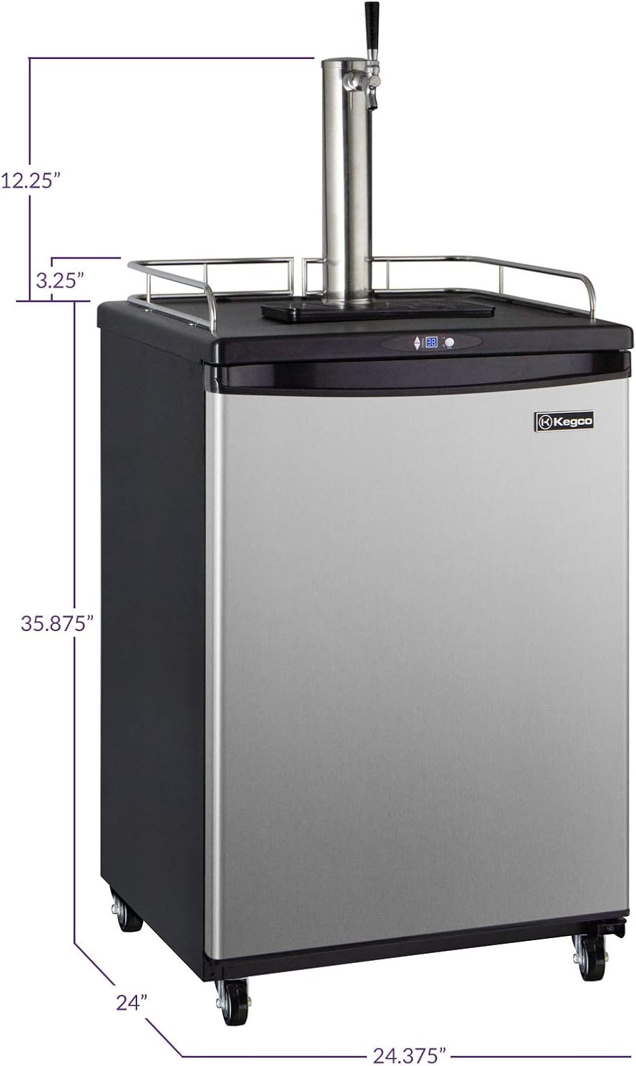 Kegco Kegerator, Single Tap, Stainless Steel