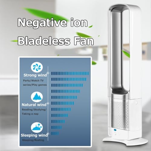 Tower Fans for Bedroom 90° Oscillating Fans for indoors 28.9 * 9.3 * 3.5 Bladeless Fan Floor Standing Cooling Fan with Remote Air Purifier with 3 Wind Speeds for Home Office