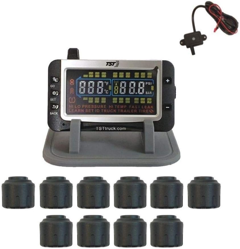 Truck Systems Technology TST 507 Tire Pressure Monitor w/ 10 Cap Sensors with Color Display