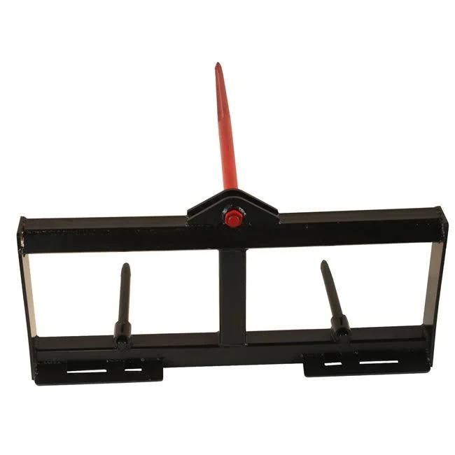 Titan Attachments 49x22 Tractor Hay Spear Attachment 3,000 lb Spike Skid Steer Quick Tach Bobcat