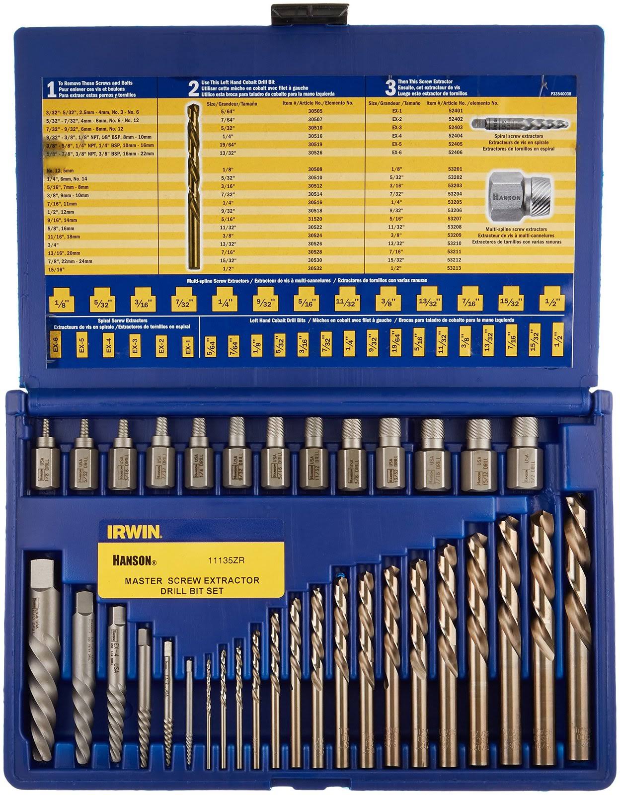 Irwin Screw Extractor/ Drill Bit Set, 35-Piece (11135ZR)