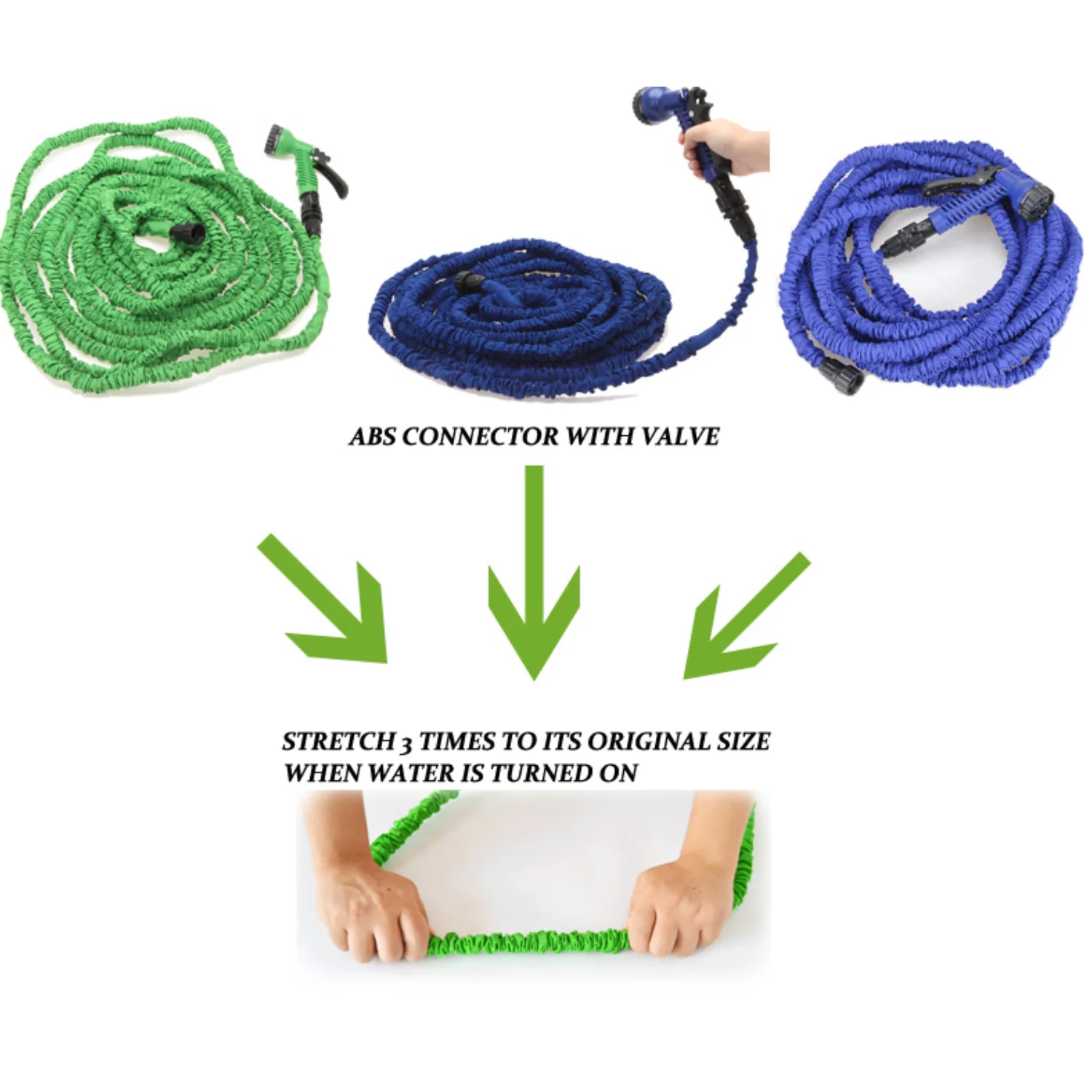 AmazingForLess Expanding Flexible Water Hose Garden Hose - (100ft) Water Garden Hose with 7 Setting-Spray Nozzle - Curated Treasures Market