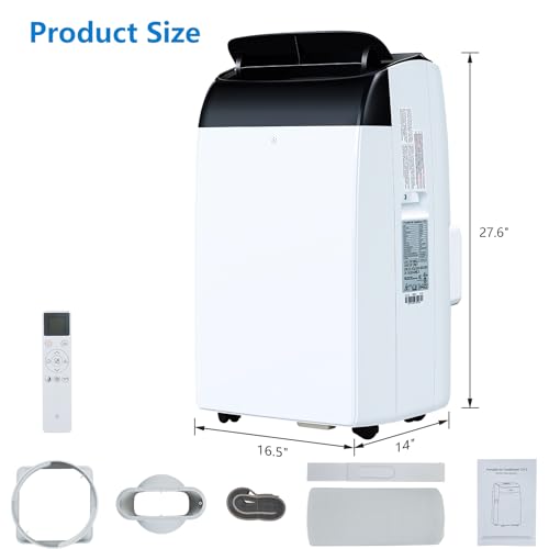 12000 BTU Portable Air Conditioners with Remote Control 3-in-1 Free Standing Cooling AC Unit with Fan & Dehumidifier, Cools Room up to 550 Sq. Ft